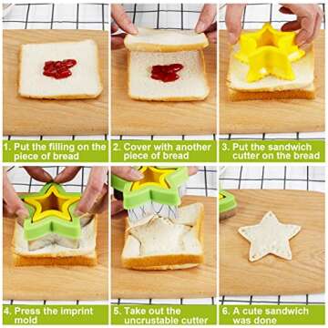 TAOUNOA 34pcs Sandwich Cutter Set - Fun Cooking for Kids