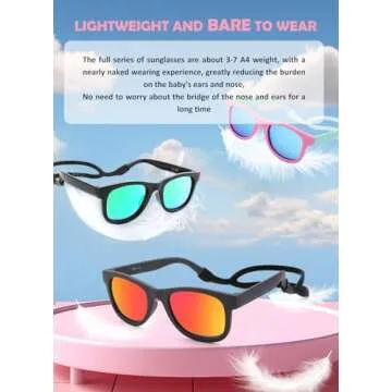 Polarized Sunglasses for Baby with Strap 100% UV Protection Shades for Toddler girls boys Age 0-24 Months (Pink/Pink Mirror)