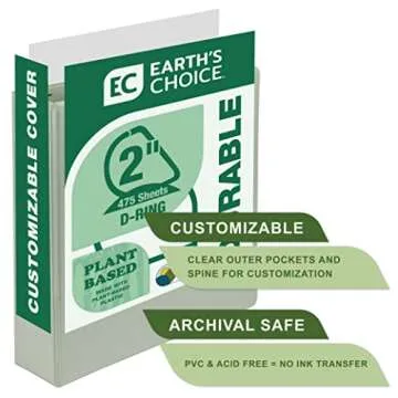 Eco-Friendly Samsill 2 Inch D-Ring Binder Made in USA