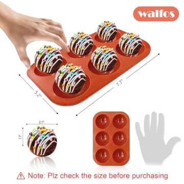 Silicone Hot Chocolate Bomb Mold Medium Semi Sphere Silicone Mold, 2 Packs Half Sphere Silicone Baki...
