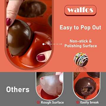 Silicone Hot Chocolate Bomb Mold Medium Semi Sphere Silicone Mold, 2 Packs Half Sphere Silicone Baking Molds for Making Chocolate, Cake, Jelly, Dome Mousse