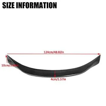 SIDMILE Rear Trunk Spoiler Compatible with 2014-2020 Infiniti Q50 Carbon Fiber Style Rear Lid Spoiler Wing R Style