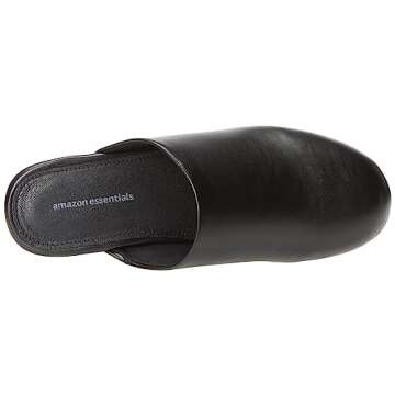 Amazon Essentials Women's Slip On Clog, Black Pu Leather, 11