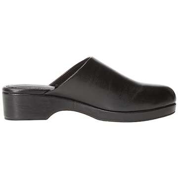 Amazon Essentials Women's Slip On Clog, Black Pu Leather, 11