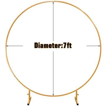 SKOLOO Circle Balloon Arch Frame, 7ft Large Round Arch Backdrop Stand for Birthday, Party,Wedding, Graduation,Fiesta, Bridal Shower, Metal Arch Balloon Stand Kit