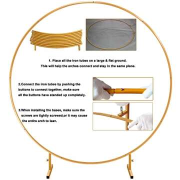SKOLOO Circle Balloon Arch Frame, 7ft Large Round Arch Backdrop Stand for Birthday, Party,Wedding, Graduation,Fiesta, Bridal Shower, Metal Arch Balloon Stand Kit