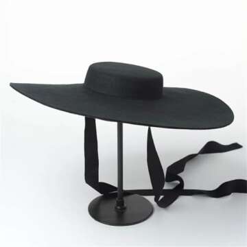 Super Wool Hat Large 15Cm Big Shallow Top Soft Hat For Men And Women Flat Top Hat Big Hat