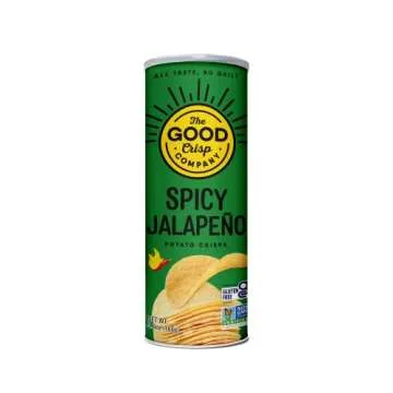The Good Crisp Company, Spicy Jalapeno, Gluten Free Potato Chips (5.6 Ounce Canisters, Pack of 8), N...