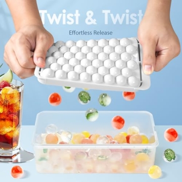 Stylish WIBIMEN Ice Cube Tray with Lid for Round Ice