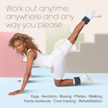 Bala Bangles Adjustable Fitness Wrist & Ankle Weights for All