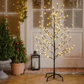 LIGHTSHARE 3FT 112LED Star Light Tree, for Home Festival Party Christmas, Indoor and Outdoor Use, Warm White