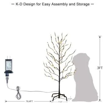 LIGHTSHARE 3FT 112LED Star Light Tree, for Home Festival Party Christmas, Indoor and Outdoor Use, Warm White