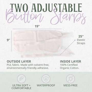 Lulus Naturals - Plush Cotton Castor Oil Pack Wrap, Reusable Castor Oil Pads for Stomach, Kidneys & More, Wrap for Castor Oil Packs for Liver Detox (Castor Oil Not Included), 9 x 19 inches