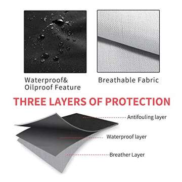 Rosoz Funny BBQ Black Chef Aprons for Men, May the Forks be with You Adjustable Kitchen Cooking Aprons with Pocket Waterproof Oil Proof Father’s Day/Birthday