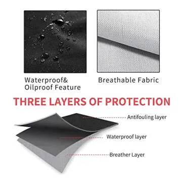 Rosoz Funny BBQ Black Chef Aprons for Men, May the Forks be with You Adjustable Kitchen Cooking Aprons with Pocket Waterproof Oil Proof Father’s Day/Birthday