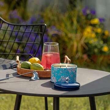 LA JOLIE MUSE Citronella Candles Outdoor Large, 14.1 oz, Long Burning 2-Wick Indoor & Outdoor Candles, Pure Essential Oil, Natural Wax Tin Candle