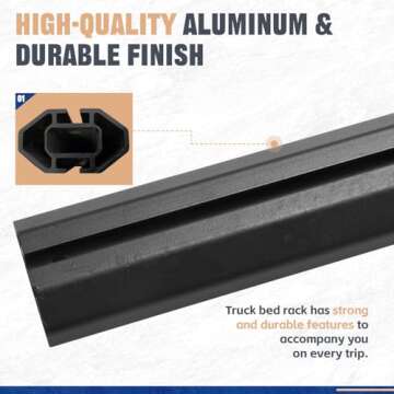 AUXPACBO 800LB Extendable Truck Bed Rack Compatible with All Modern Truck, Adjustable Height Heavy Duty Pickup Ladder Rack for Cargo Rack Camper Rack,Fit for Ram/F-150/Silverado/Sierra/Tundra/Tacoma