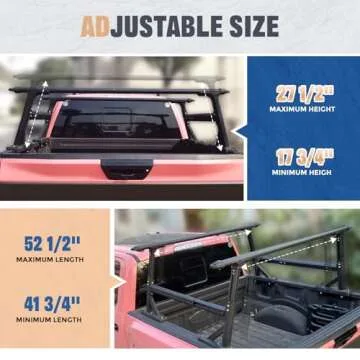 AUXPACBO 800LB Extendable Truck Bed Rack Compatible with All Modern Truck, Adjustable Height Heavy Duty Pickup Ladder Rack for Cargo Rack Camper Rack,Fit for Ram/F-150/Silverado/Sierra/Tundra/Tacoma