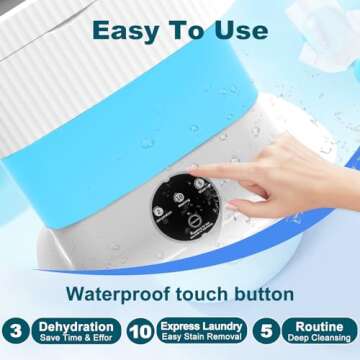 Portable Washing Machine, 15L Upgraded Foldable Mini Portable Washing Machine, Small 2 in 1 Compact Washing Machine for Apartment, Travel Laundry (Blue)