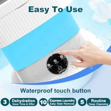 Portable Washing Machine, 15L Upgraded Foldable Mini Portable Washing Machine, Small 2 in 1 Compact Washing Machine for Apartment, Travel Laundry (Blue)