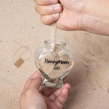 TUNGURIS Honeymoon Sand Keepsake Jar 2025，Bridal Shower Gift, Wedding Gift, Engagement Gift, Honeymoon Gift, Travel Gift for Couples, Newlywed, Fiance(Gift Box Includes) - 40ml Glass
