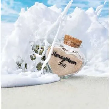 TUNGURIS Honeymoon Sand Keepsake Jar 2025，Bridal Shower Gift, Wedding Gift, Engagement Gift, Honeymoon Gift, Travel Gift for Couples, Newlywed, Fiance(Gift Box Includes) - 40ml Glass