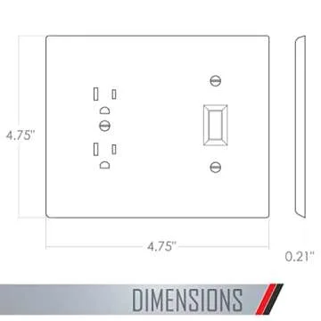 TayMac 2400W MASQUE 2-Gang Paintable Decorator Duplex Electrical Outlet Cover and Toggle Switch Wall...