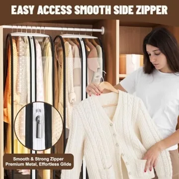 40” Ultra Clear Garment Bags with 10” Gussets for Travel