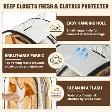 40” Ultra Clear Garment Bags with 10” Gussets for Travel