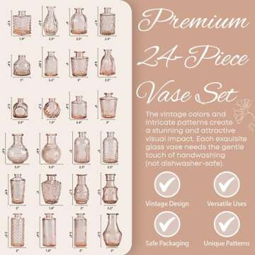 Timeliss Glass Bud Flower Vase Set, Clear Glass Vases for Home Decor, Centerpiece Table Decorations ...