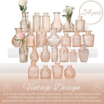 Timeliss 24-Piece Vintage Glass Vase Set for Any Occasion
