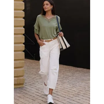 Stylish EVALESS Baggy White Jeans for Women