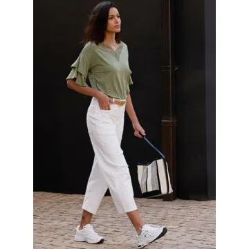 Stylish EVALESS Baggy White Jeans for Women