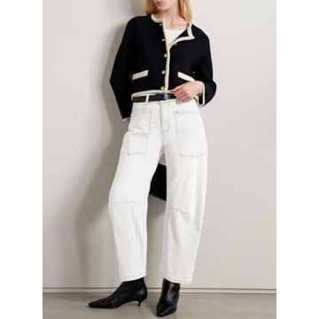 Stylish EVALESS Baggy White Jeans for Women