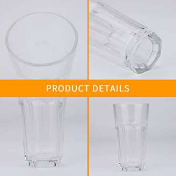 Glass Cups 12 oz,Encheng Clear Highballl Glass Juice Glass Old Fashioned Cocktail Glass Drinking Glasses For Kitchen,Regular Base Water Cup Tumblers For Beverage Glass Drinking Cups Beer Cups Set Of 8