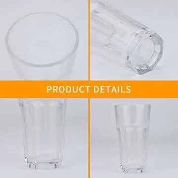 Glass Cups 12 oz,Encheng Clear Highballl Glass Juice Glass Old Fashioned Cocktail Glass Drinking Glasses For Kitchen,Regular Base Water Cup Tumblers For Beverage Glass Drinking Cups Beer Cups Set Of 8