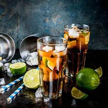 Glass Cups 12 oz,Encheng Clear Highballl Glass Juice Glass Old Fashioned Cocktail Glass Drinking Glasses For Kitchen,Regular Base Water Cup Tumblers For Beverage Glass Drinking Cups Beer Cups Set Of 8