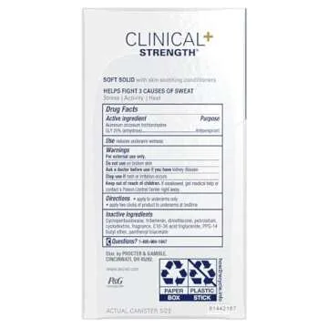 Secret Clinical Strength Smooth Solid Deodorant, Light and Fresh, 1.6 Oz - Prescriptive Protection f...