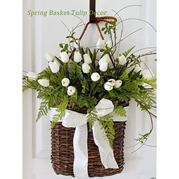 Beferr White Tulips Artificial Flowers for Home Decor