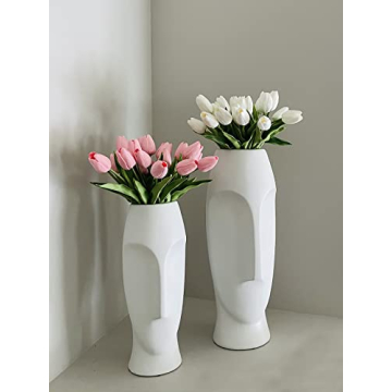 Beferr White Tulips Artificial Flowers for Home Decor
