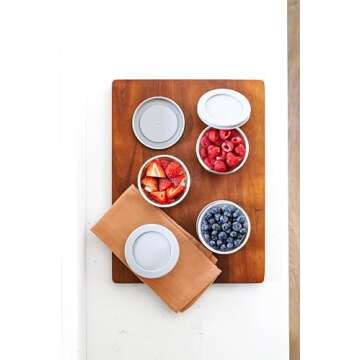 DURA LIVING 8-Piece Glass Food Storage Containers Set (4 Containers + 4 BPA-Free Lids) | 7-Ounce, Leakproof | Microwave, Freezer, Oven & Dishwasher Safe | Ideal for Meal Prep & Pantry Organization