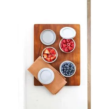 DURA LIVING 8-Piece Glass Food Storage Containers Set (4 Containers + 4 BPA-Free Lids) | 7-Ounce, Leakproof | Microwave, Freezer, Oven & Dishwasher Safe | Ideal for Meal Prep & Pantry Organization