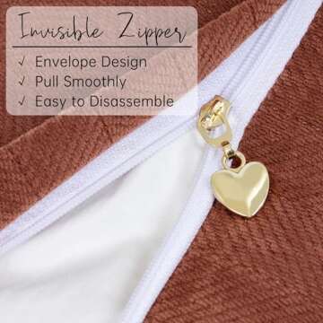 ZWJD Rust Chenille Throw Pillow Covers Set of 2 24x24