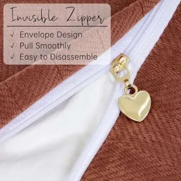 ZWJD Rust Chenille Throw Pillow Covers Set of 2 24x24