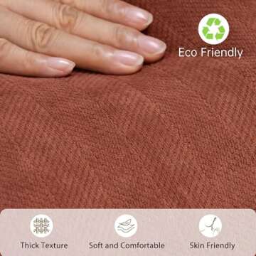 ZWJD Rust Chenille Throw Pillow Covers Set of 2 24x24