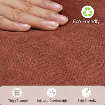 ZWJD Rust Chenille Throw Pillow Covers Set of 2 24x24