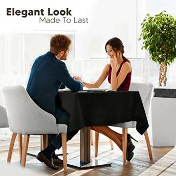 Utopia Kitchen 2 Pack Rectangle Table Cloth [90x156 Inches, Black] Stain and Wrinkle Resistant Tablecloth Washable Polyester Cover for Dining, Buffet Parties, Picnic and Weddings