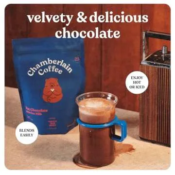 Chamberlain Coffee Hot Chocolate With Oat Milk - Organic Vegan Hot Chocolate Mix - Deep, Velvety Oat Milk Hot Cocoa - Hot or Iced Drink - 16 Servings Per Bag - 10 oz