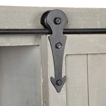 Kate and Laurel Wall Storage Cabinet with Sliding Barn Doors