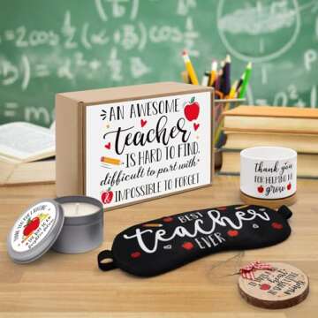 Levfla Teacher Appreciation Gift Basket Thanksgiving B-Day Gift Box for Master Tutor Mr. Mrs. Women ...